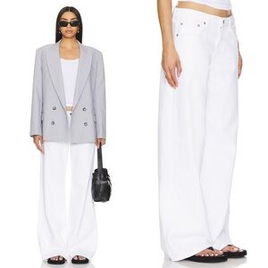 Agolde White Wide Leg Flare Jeans